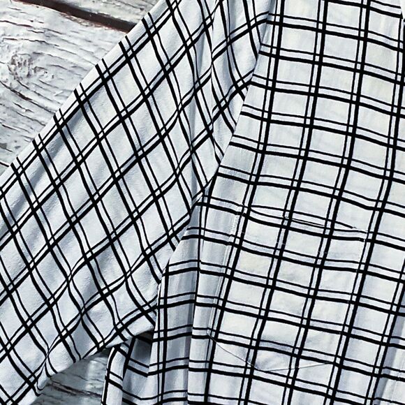 Joie Soft Womens Top size M Black White Plaid Tunic Mini Dress Drawstring Waist - Picture 5 of 10